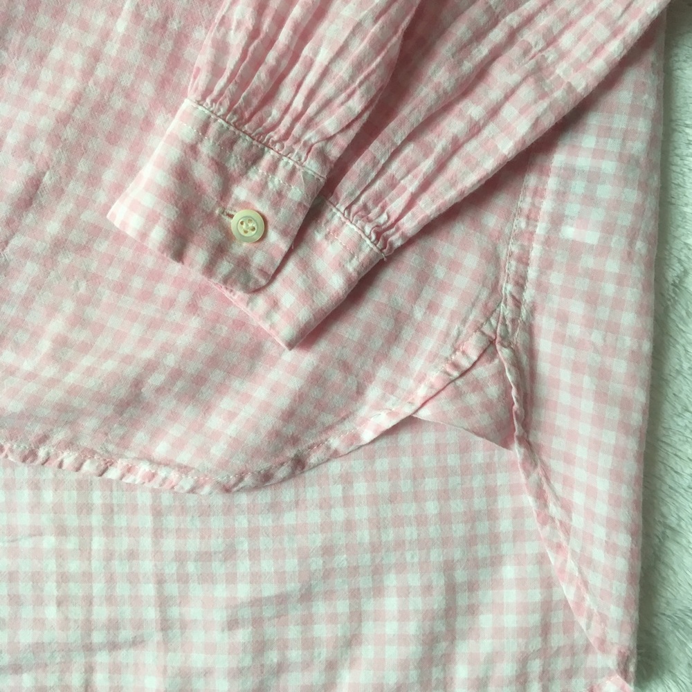 J. Crew Pink & White Microgingham Popover - Picture 6 of 7